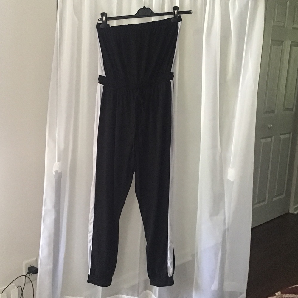Track stripe lightweight jumpsuit